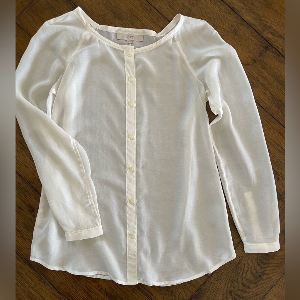 Loft Sheer Button Down Blouse